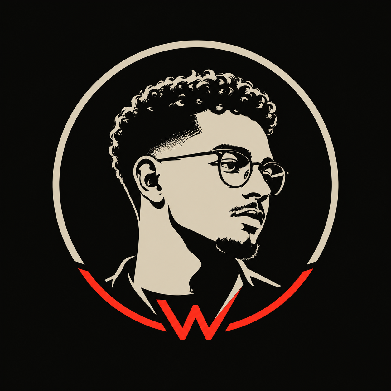 Illustrated AI Lab portrait of Walid EL KHOUKH